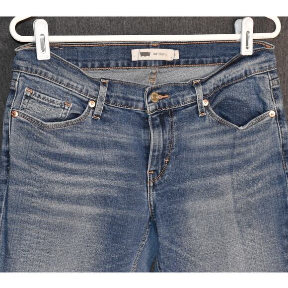 Levi's 524 Skinny Women's 9M (29x32) Distressed Light Wash Denim Jeans - Picture 2 of 10